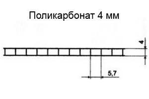 Структура сотового поликарбоната 4 мм